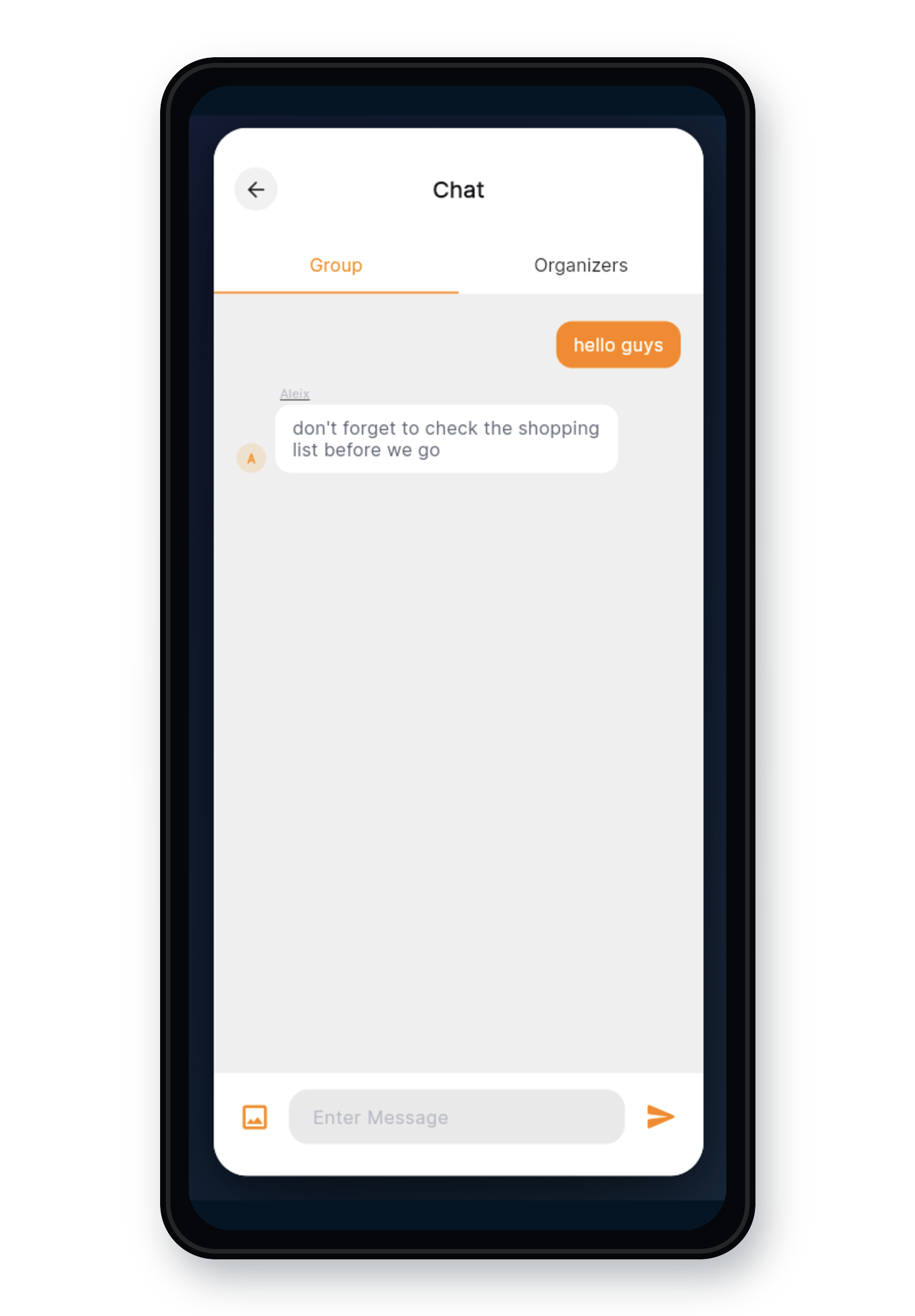 Triph group chat screen