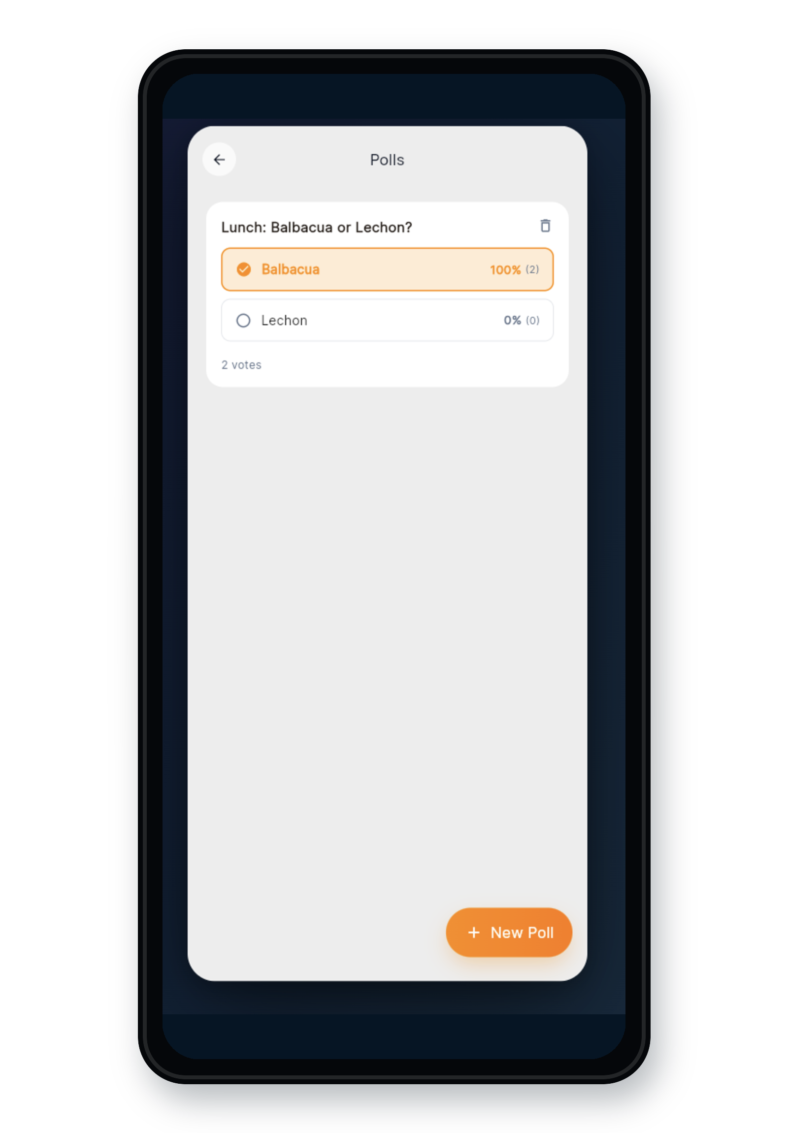 Triph polls screen