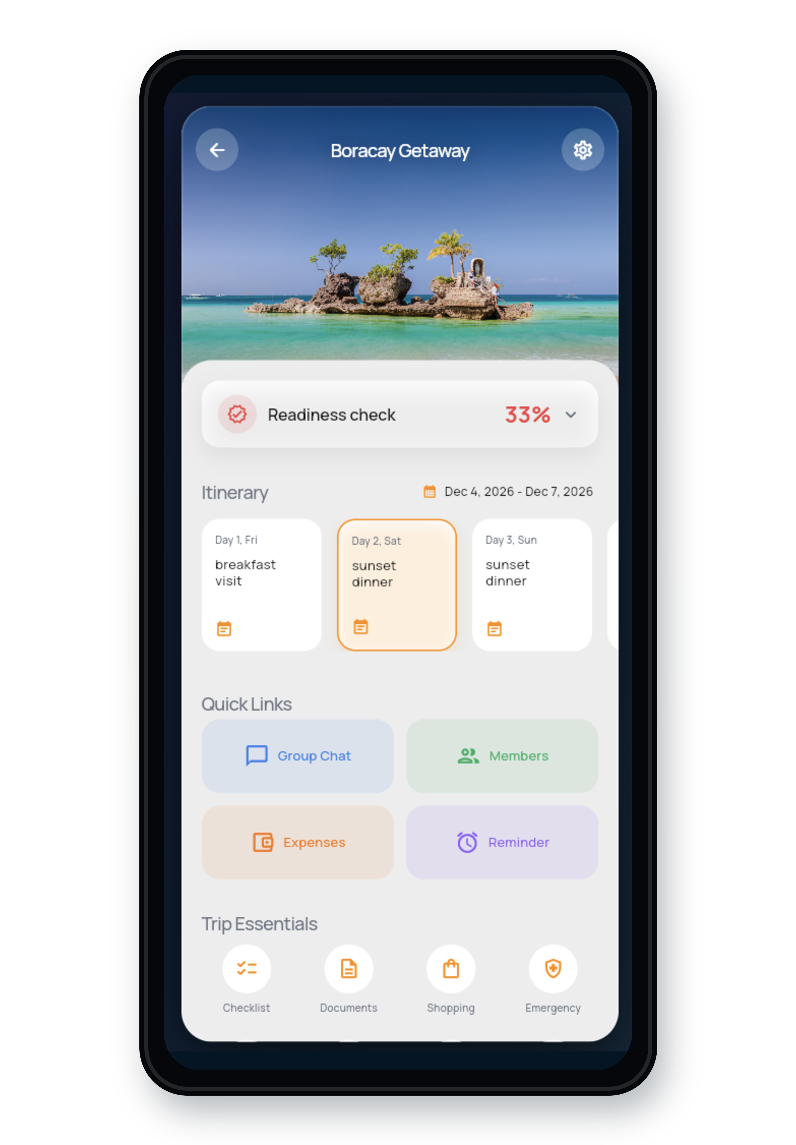 Triph trip details screen